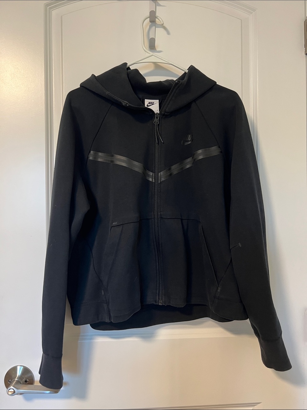 Nike Black Kids Hooded Zip Jacket with Reflective Trim